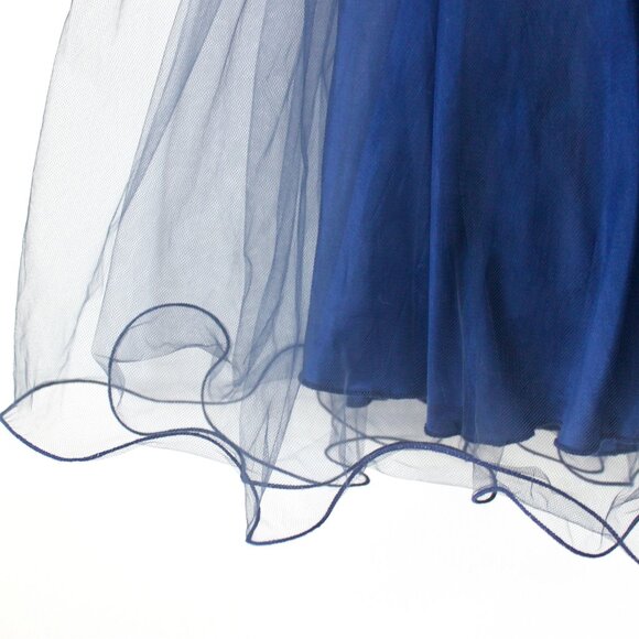 Kid's Dream Navy Blue Sequin Curly Tulle Sleeveless Knee-Length Party Dress 8-10 - Picture 3 of 10